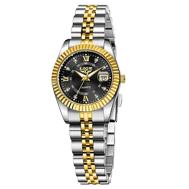 LIGE Top Luxury Watches For Women Vintage Fashion Ladies Watch Waterproof Date Stainless Quartz Wristwatches Reloj Mujer 2025 - Empire P.E