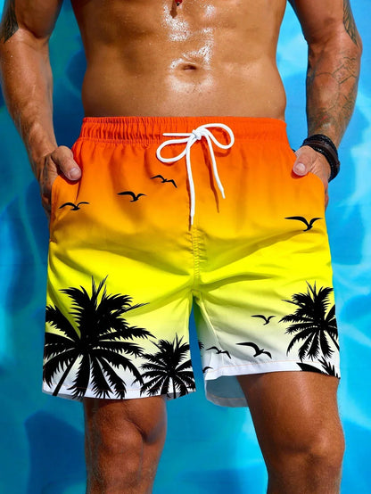 Men's 3D Print Graffiti Art Pattern Beach Shorts