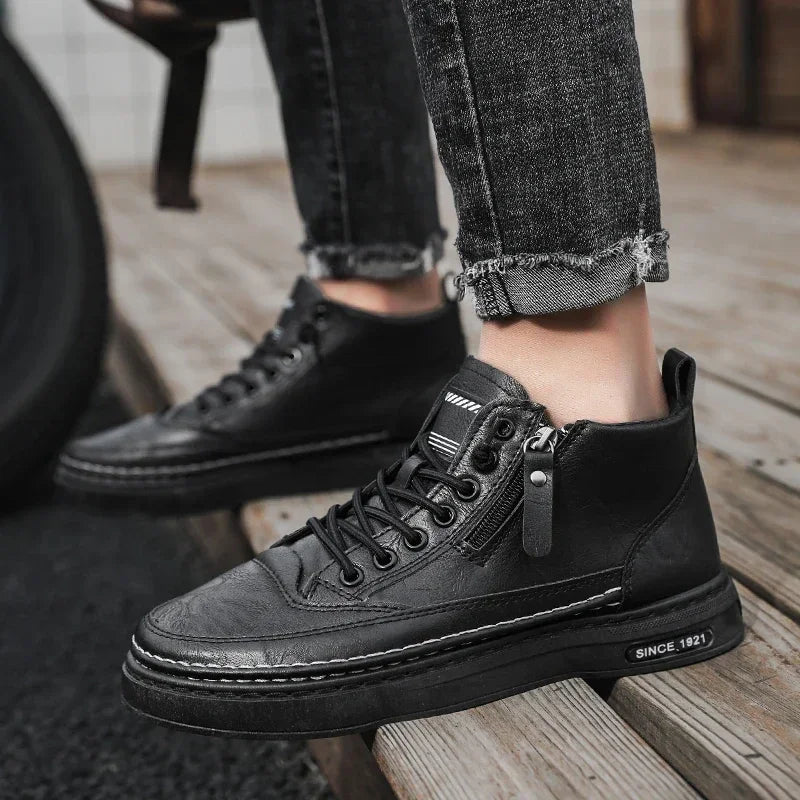 Men Boots Winter High Top Leather Casual Outdoor Shoes - Empire P.E