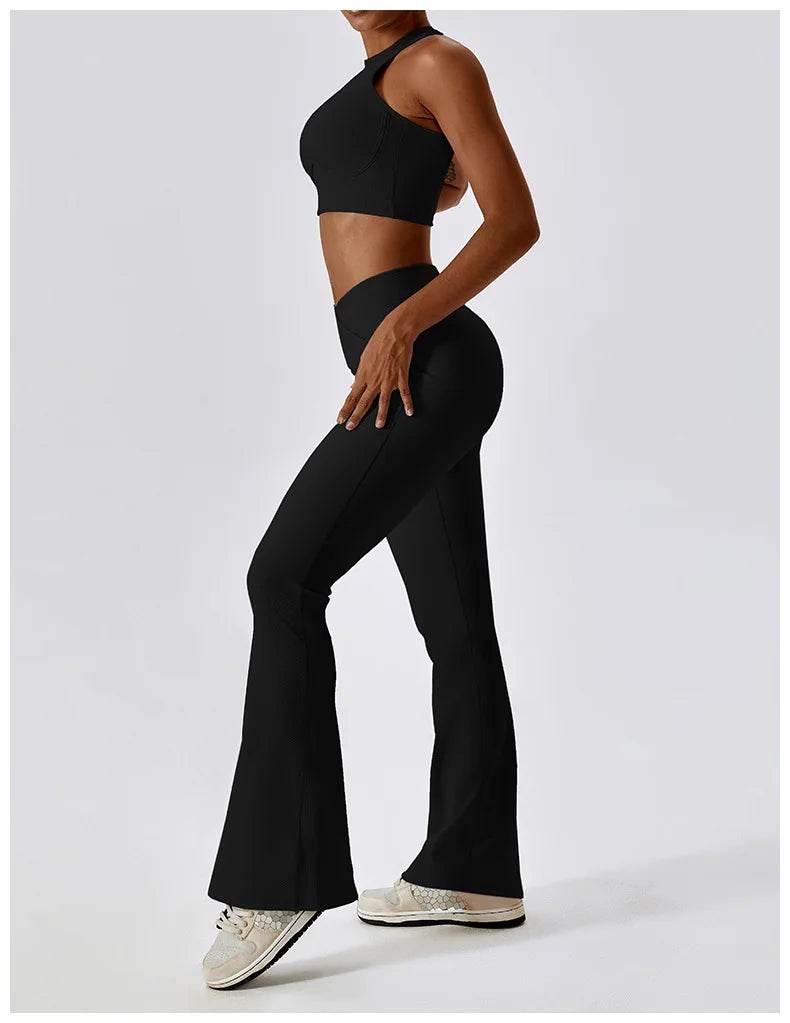 2PCS Seamless Yoga Set Gym Clothes Sportswear Yoga Suits For Women Fitness Rib Tracksuits Sports Bra Gym Leggings Sports Suits - Empire P.E