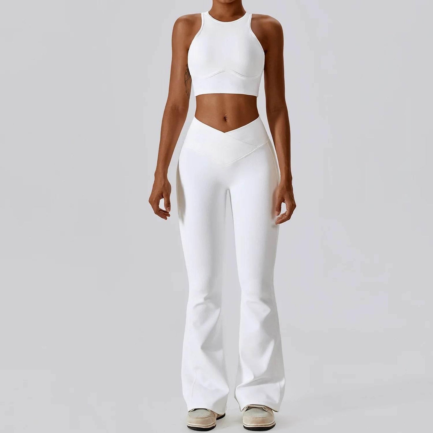 2PCS Seamless Yoga Set Gym Clothes Sportswear Yoga Suits For Women Fitness Rib Tracksuits Sports Bra Gym Leggings Sports Suits - Empire P.E