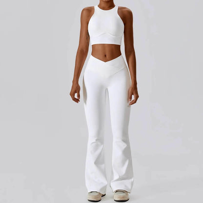 2PCS Seamless Yoga Set Gym Clothes Sportswear Yoga Suits For Women Fitness Rib Tracksuits Sports Bra Gym Leggings Sports Suits - Empire P.E