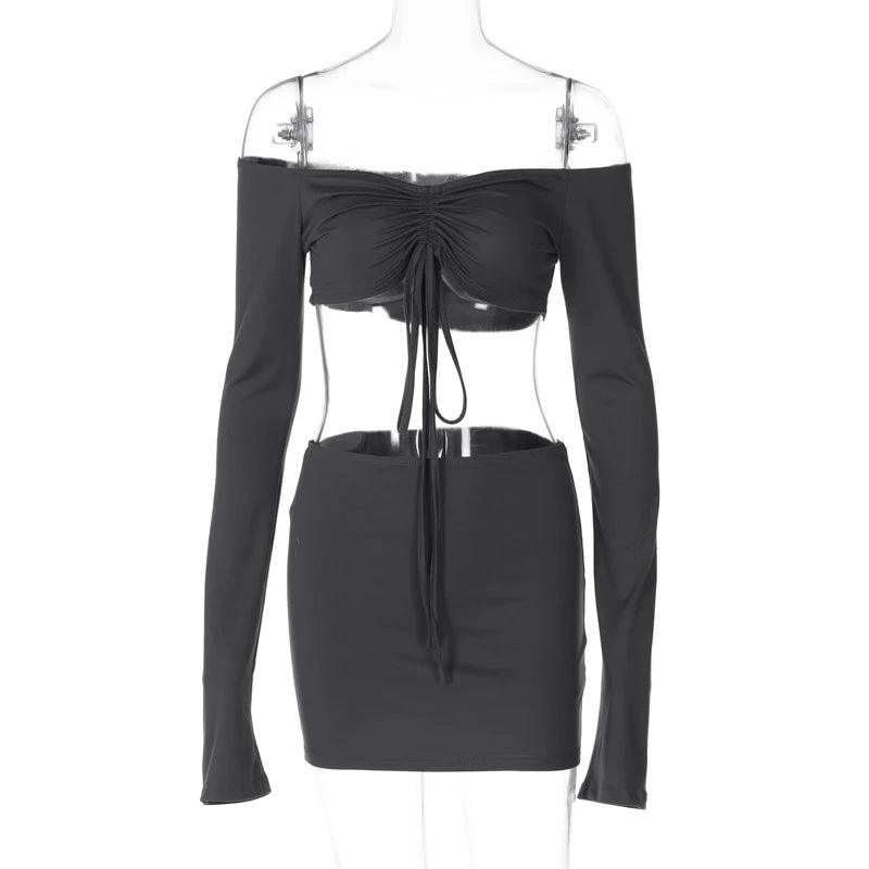 Women Matching 2 Piece Set Long Sleeve Drawstring - Empire P.E