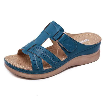 2022 Summer Women Wedge Sandals Premium Orthopedic Open Toe Sandals Vintage Anti-Slip Pu Leather Casual Female Platform Shoes - Empire P.E