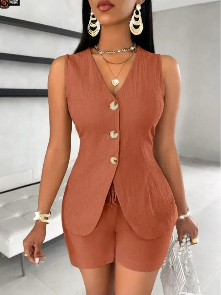 Fashion Casual Set Of 2 Pieces Elegant Solid Office - Empire P.E