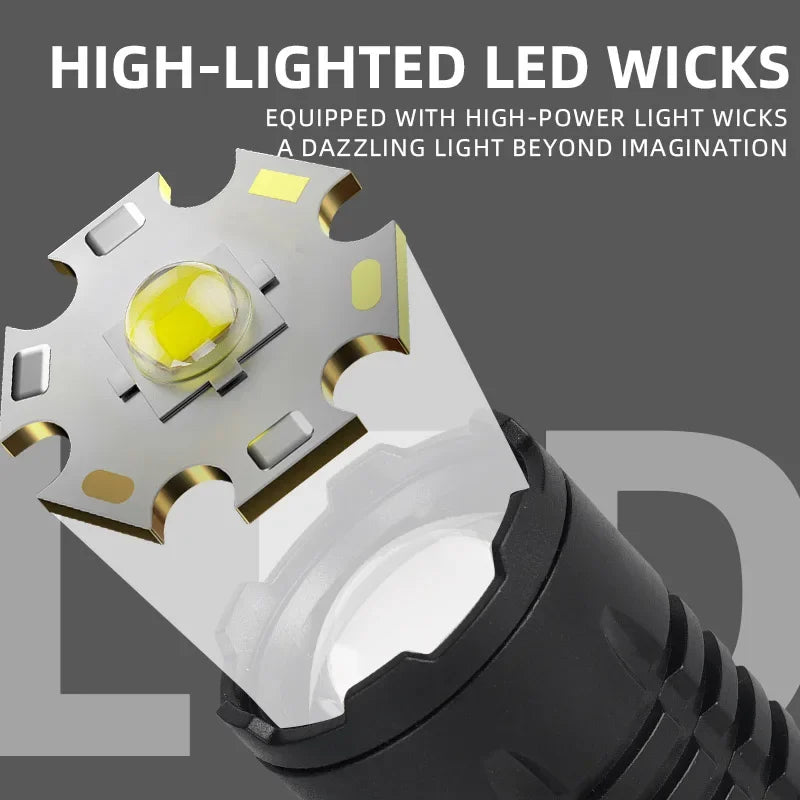 Portable Rechargeable High Power LED Flashlights With Display Screen - Empire P.E