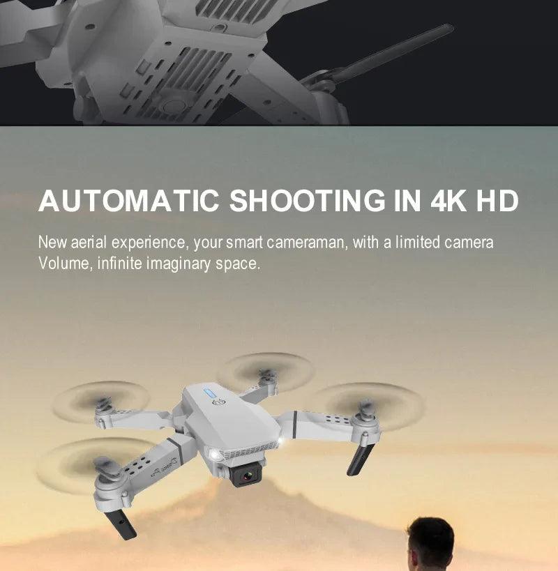 2025 New E88 Pro WIFI FPV Drone Wide Angle HD 4K 1080P Camera Height Hold RC Foldable Quadcopter Dron Helicopter Toys Gift - Empire P.E