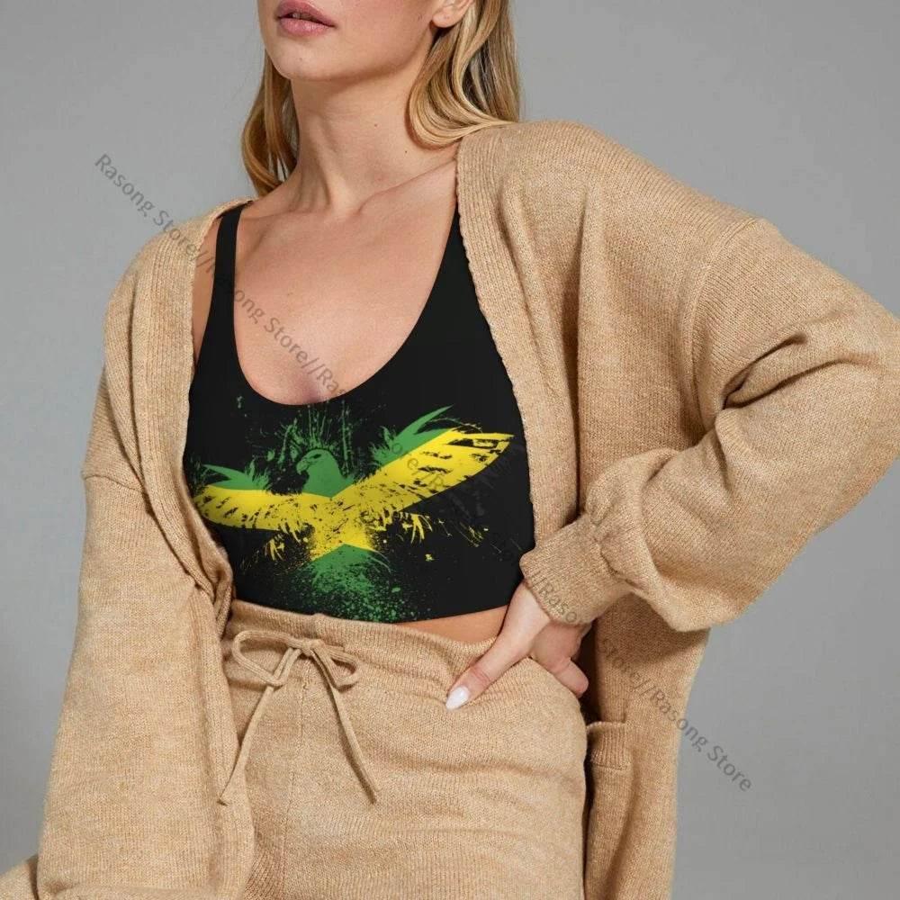 Sports Bra Women Running Yoga Clothes Vest Jamaica Kingdom Flag Gathering Fitness Vest - Empire P.E