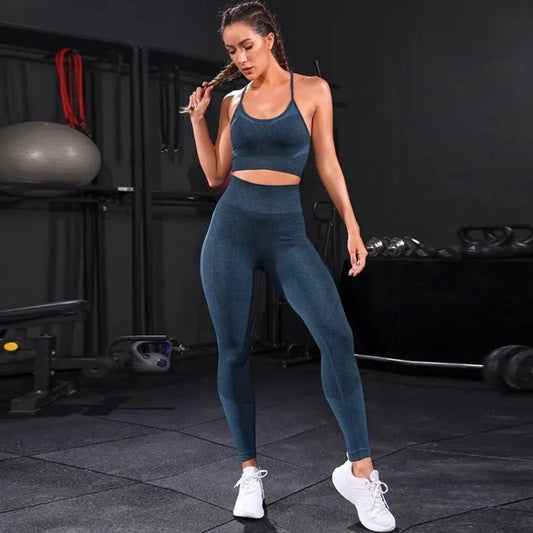 2 Pieces Women's Tracksuit Seamless Yoga Set - Empire P.E