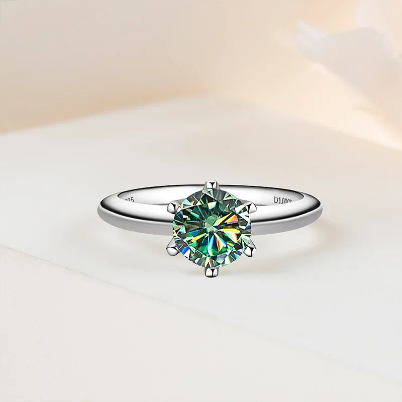 GRA Certified Moissanite Ring VVS1 Lab Diamond Solitaire Ring - Empire P.E