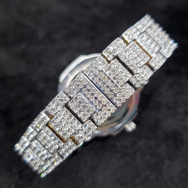 Luxury Diamond Watch Men Hip Hop Street Style Date Display Quartz Timepiece Iced Out Party Jewelry Wristwatch Hot Sale Product - Empire P.E