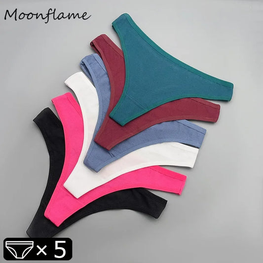 5 PCS Sexy G-String Cotton Women Underwear G String Thong - Empire P.E