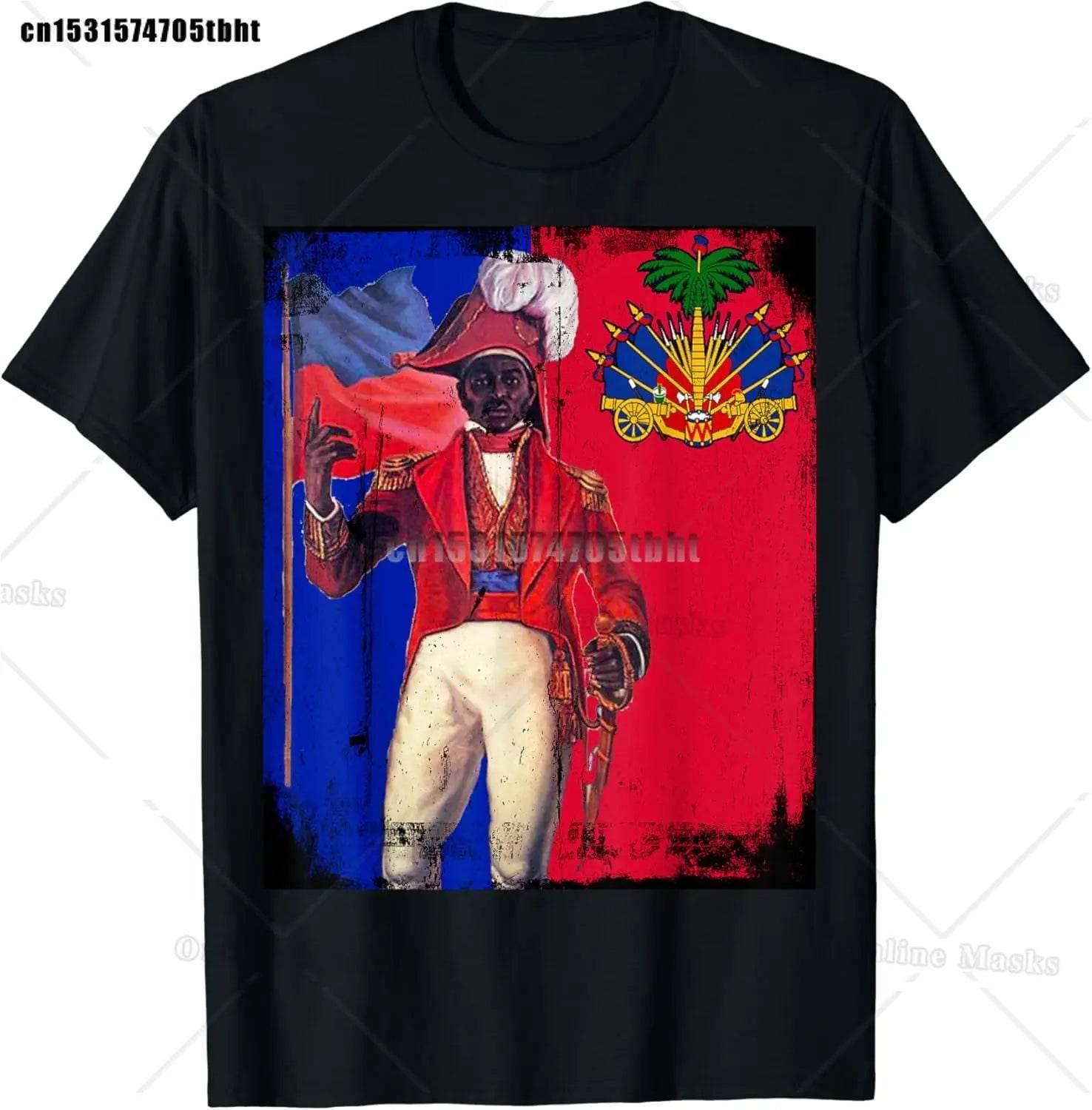 Haitian Coat of Arms Haiti Emblem Symbol Vintage T Shirts Cotton Streetwear Short Sleeve Birthday Gifts Summer Mens Clothing - Empire P.E