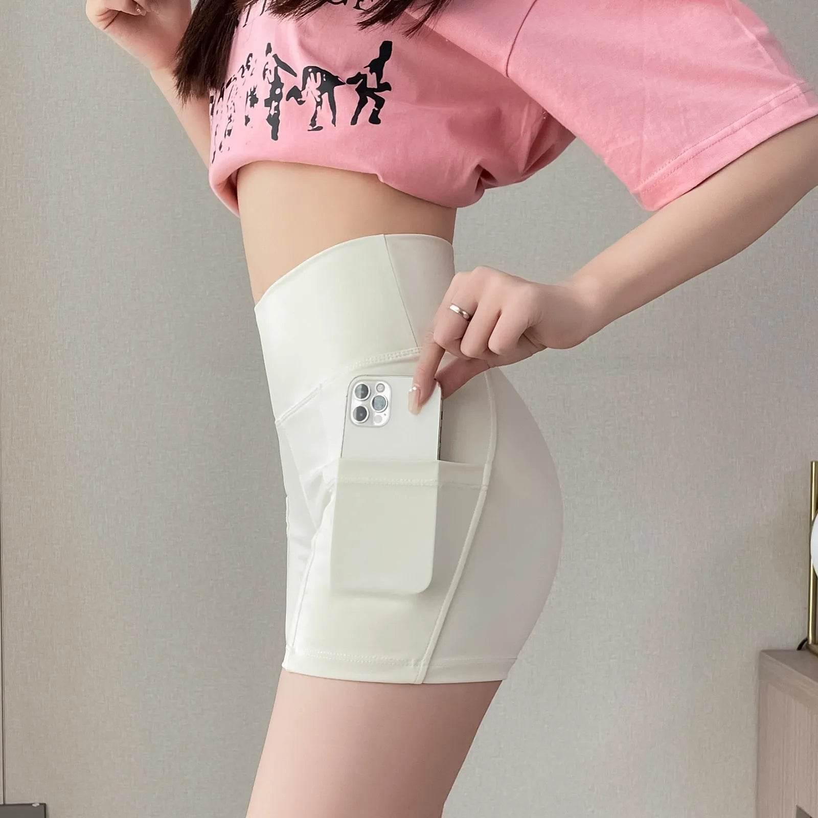 Women Sports Short Yoga Shorts High Waist Breathable Soft Fitness Tight Women Yoga Legging Shorts Cycling Athletic Gym Shorts - Empire P.E