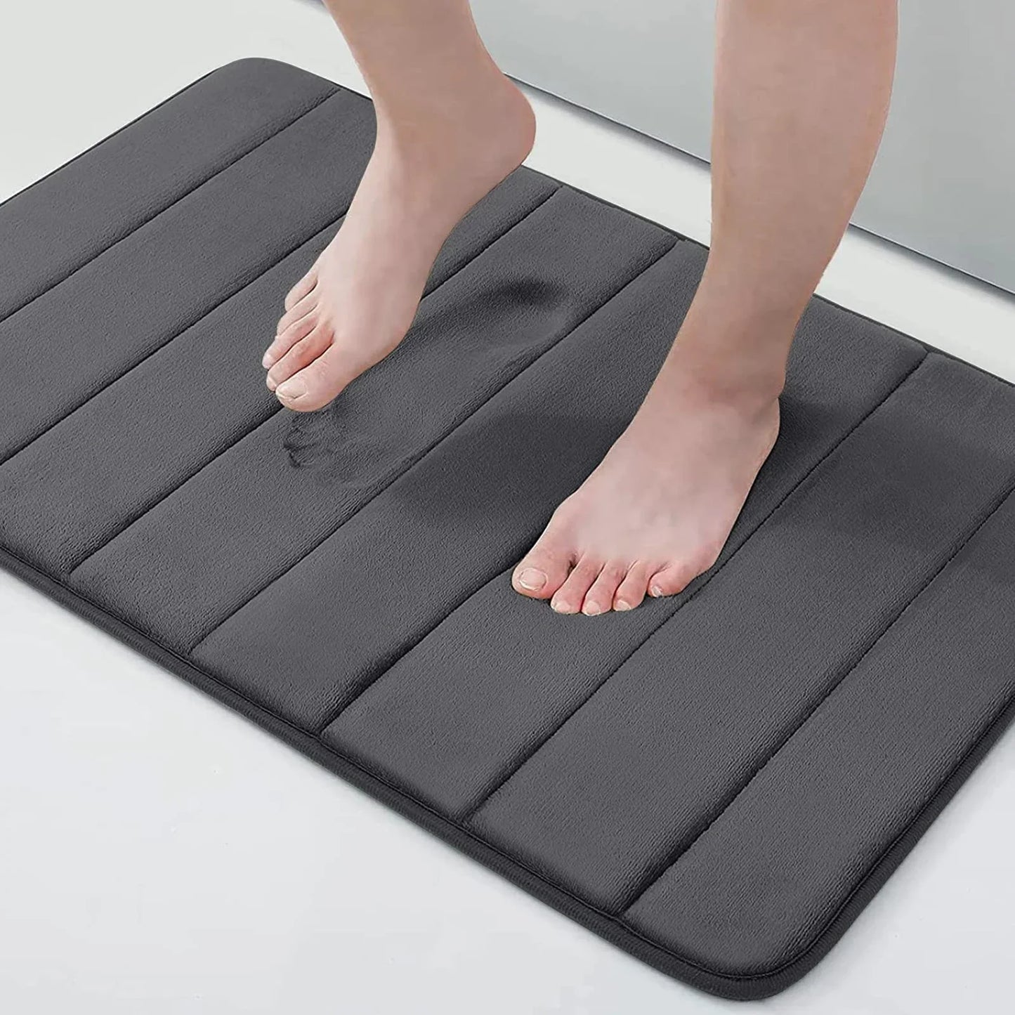Memory Sponge Stripe Bathroom Non slip Washable Floor Mat - Empire P.E