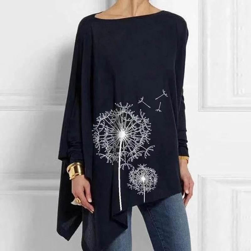 Cotton Irregular Women Blouses Shirt 2022 Autumn Female Solid Pullover Tops Casual O Neck Long Sleeve Blouse Ladies Tunic Blusas - Empire P.E
