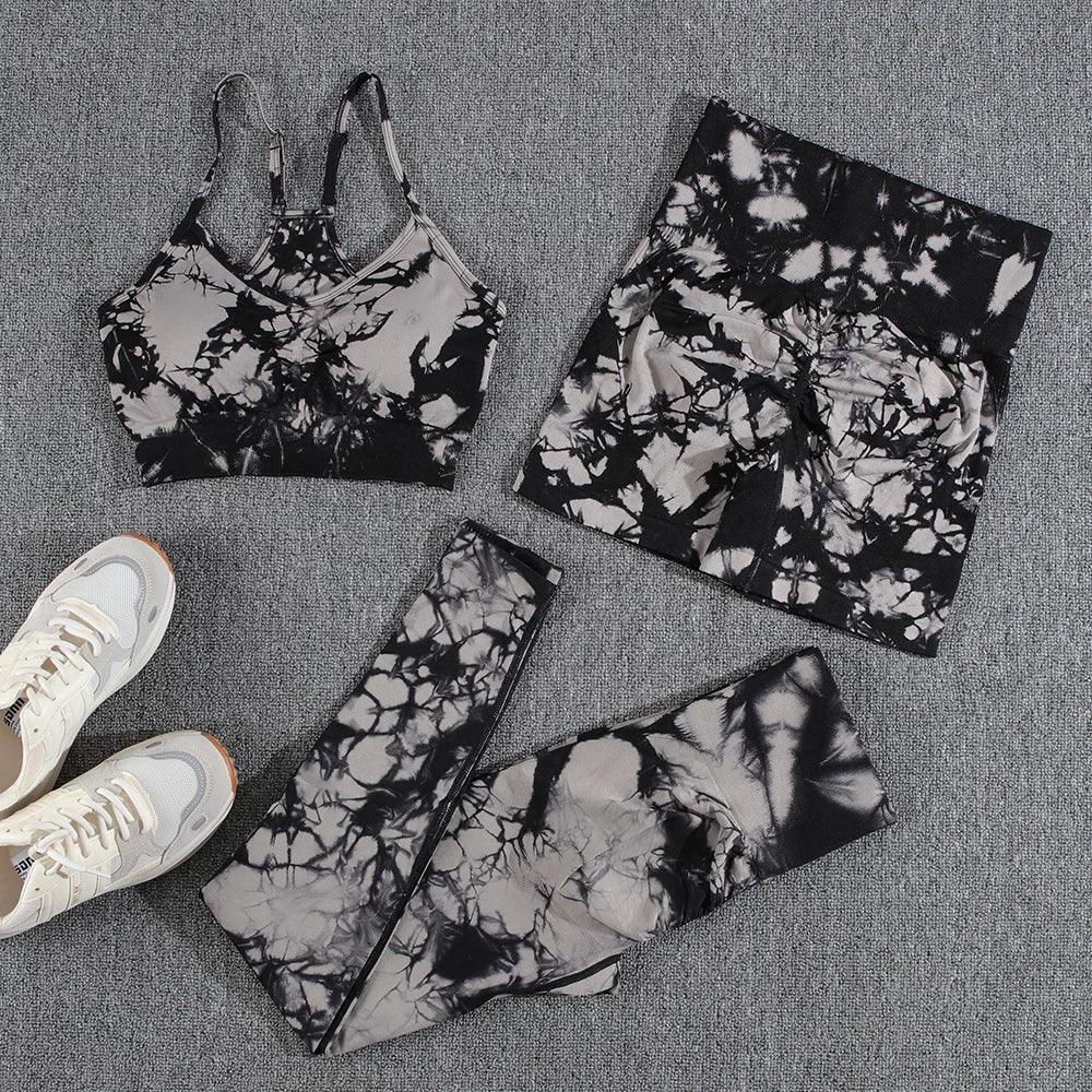 1/2/3/PCS Tie Dye  Seamless Women Pants Sets