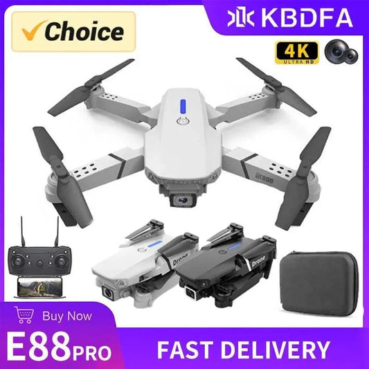 2025 New E88 Pro WIFI FPV Drone Wide Angle HD 4K 1080P Camera Height Hold RC Foldable Quadcopter Dron Helicopter Toys Gift - Empire P.E