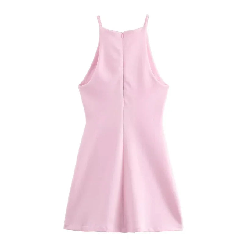 Interlock halter Dress 2024 TRAF's new sexy sleeveless - Empire P.E