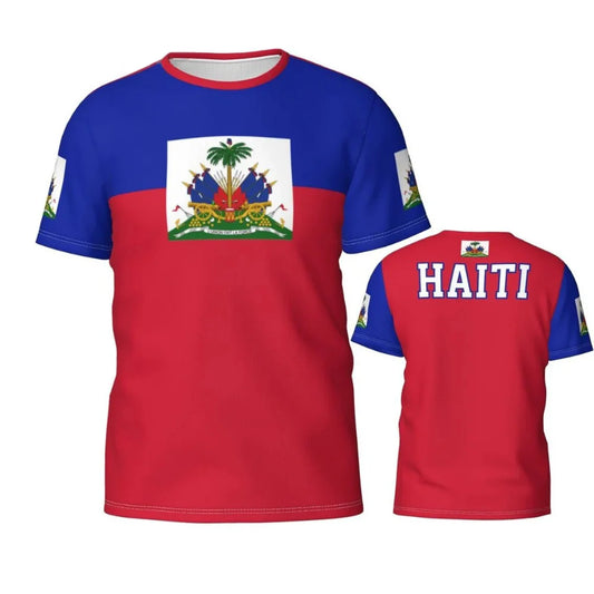 Haitian Flag Badge 3d Printed T-shirt Shirt For Men And Women Football Fans Gift - Empire P.E