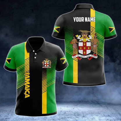 Jamaica Flag & Coat of Arms Customized Polo Shirt Summer Casual Streetwear Men's Fashion Loose Jersey Plus Size Sportswear - Empire P.E