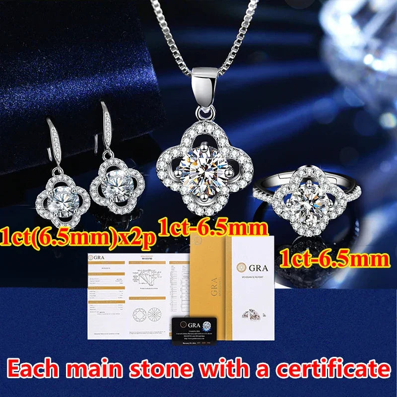 Moissanite Rings For Women Round Cut, Earrings Luxury Copper Trend, Moissanite Necklace Pendant - Empire P.E