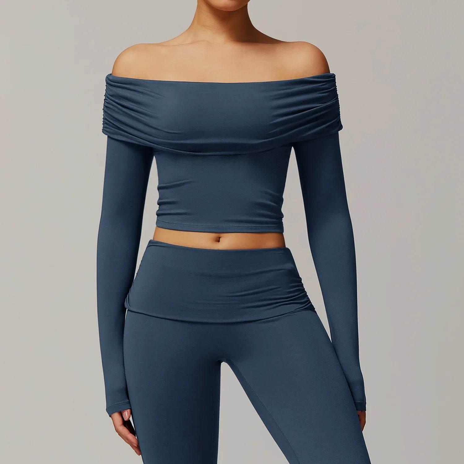 Sexy Yoga Long Sleeve Slim Fit Fitness Yoga Shirts Crop Top Women's Quick-drying Sport Tops Running Workout Women Gym Clothing - Empire P.E