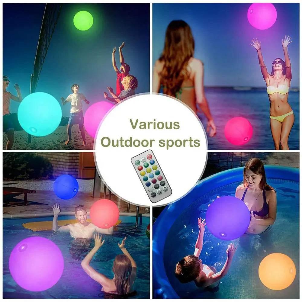 40cm Large Led Beach Ball With Remote Control 13 Colors With Inflation Pump For Sum&mer Fun Outdoor Games Decorations Pool Party - Empire P.E