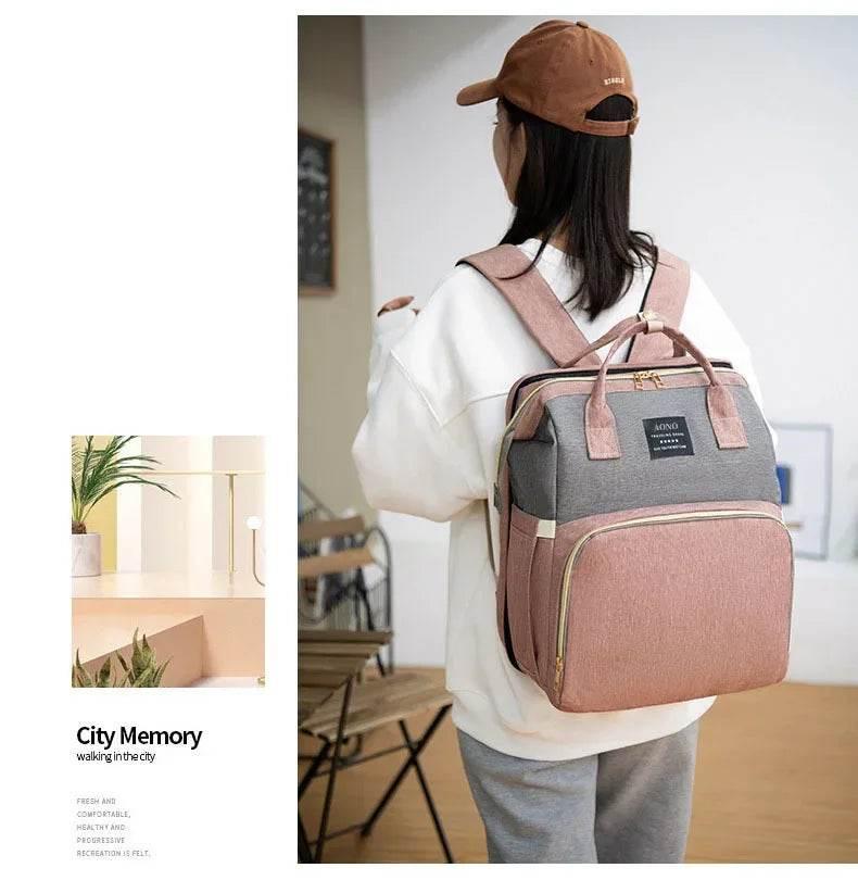 New Multifunctional Mother and Baby Bag Mom Bag Bottle Backpack Folding Sleeping Changing Bag Diaper Backpack - Empire P.E