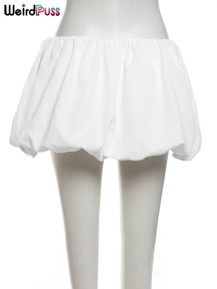 2Piece Set Autumn Long Sleeve Crop Tops+Puffy Skirt - Empire P.E