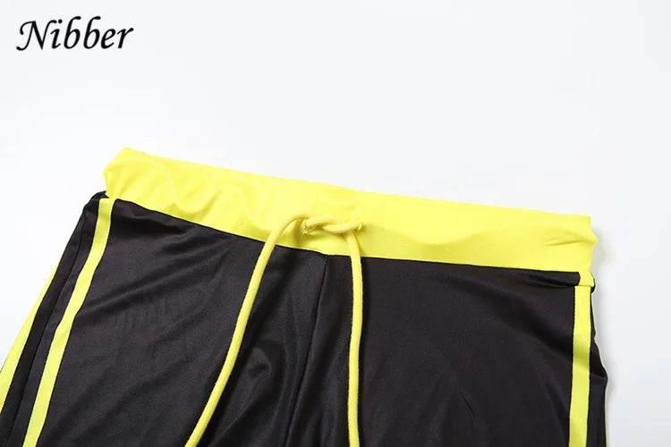 Nibber Women Tracksuit 2 Piece Set Stroke Tight Hipster Letter Print Sporty Casual Crop Tops+Shorts Vitality Matching Outfits - Empire P.E