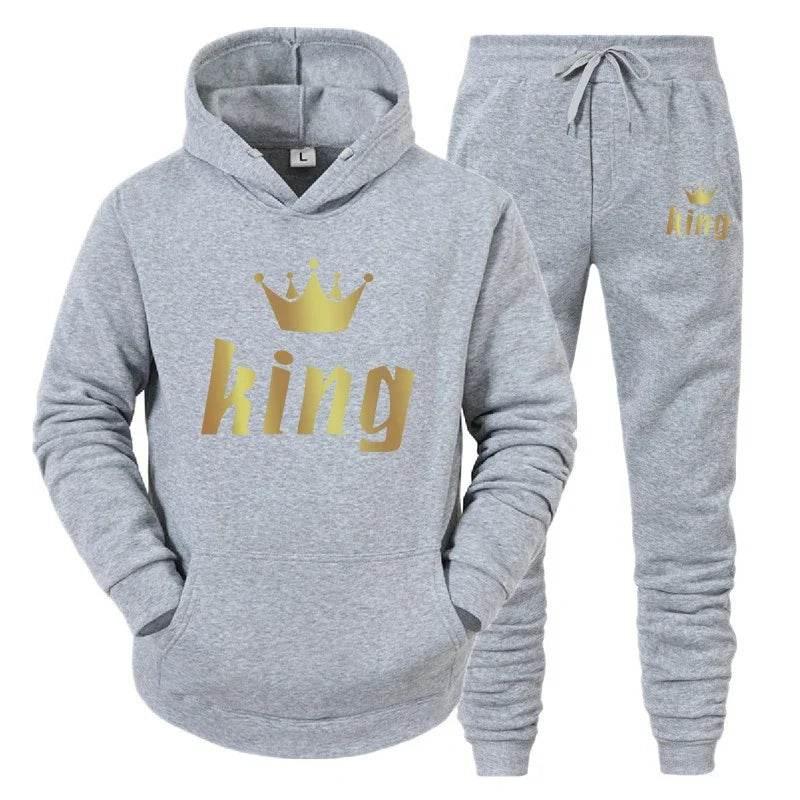 King And Queen Couple Outfit Hoodie and Jogger Pants High Quality Men Women Daily Casual Sport Jogging Suit King Queen Tracksuit - Empire P.E