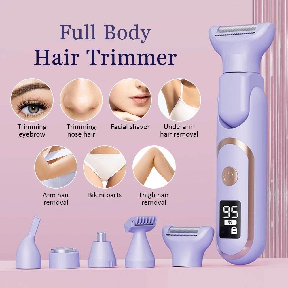 Electric Razors for Women 5 In 1 Bikini Trimmer Face Shavers Hair Removal for Underarms Legs Ladies Body Trimmer Home Appliances - Empire P.E