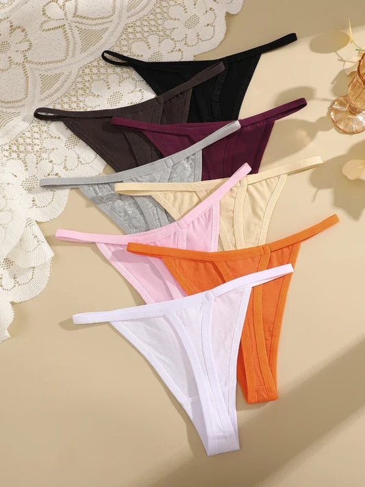 4Pcs Women's Cotton Thongs Thin Waist Underwear S-XL - Empire P.E