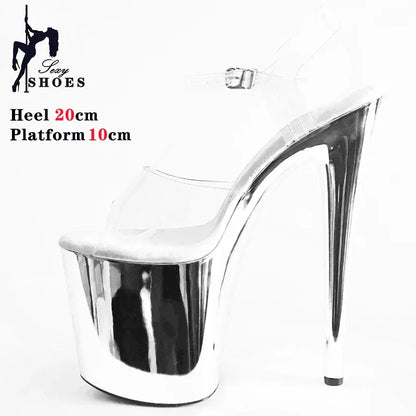 Peep Toe Pole Dance Shoes 8inch - Empire P.E