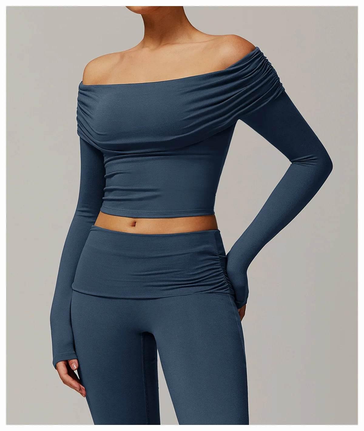 Sexy Yoga Long Sleeve Slim Fit Fitness Yoga Shirts Crop Top Women's Quick-drying Sport Tops Running Workout Women Gym Clothing - Empire P.E