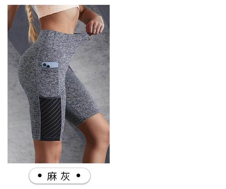 Women's Gym Running Shorts Yoga Shorts Women High Waist Push Up Legging with Pocket Yoga Fitness Workout Leggings Sport Shorts - Empire P.E