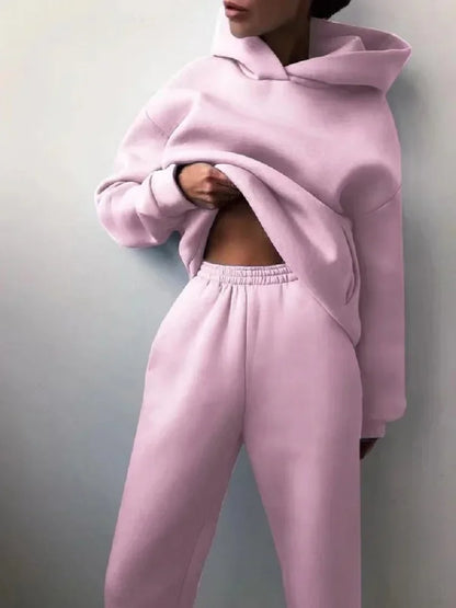 2023 Trend Casual Fashion Thickened Long-sleeved Sweater Pants Two-piece Suit