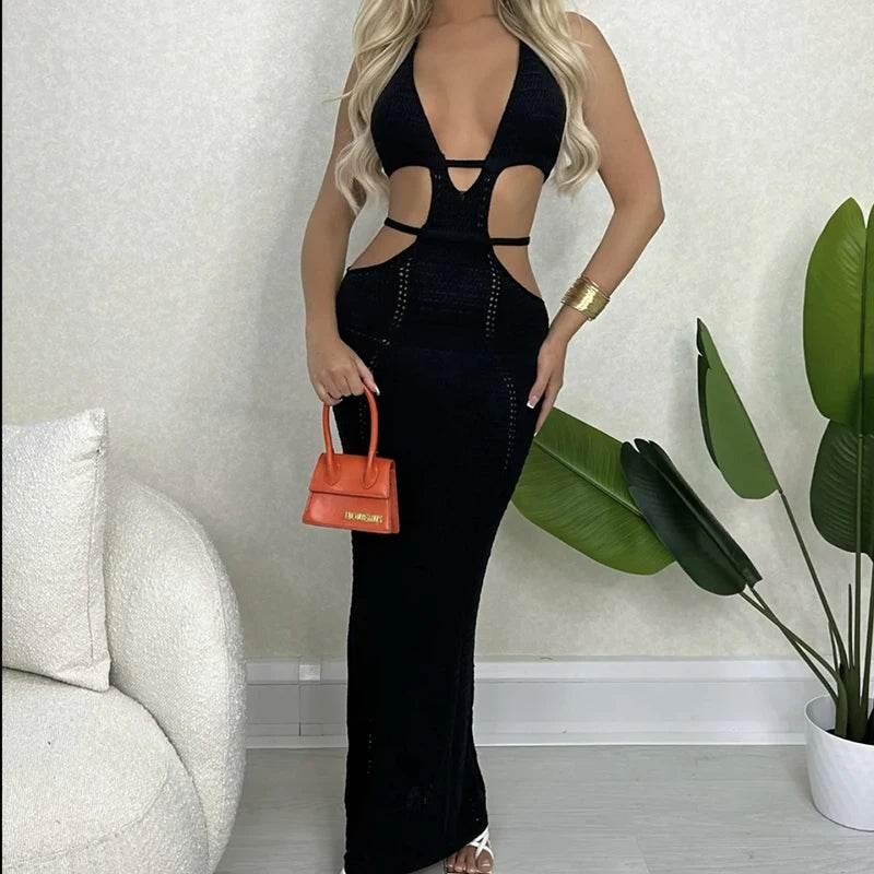 New Style Hollow Out Backless Tie Up Dress - Empire P.E