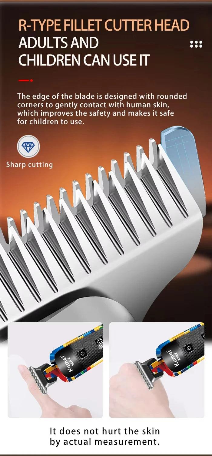 Kemei Rechargeable Graffiti Pattern Electric Hair Clipper Professional - Empire P.E
