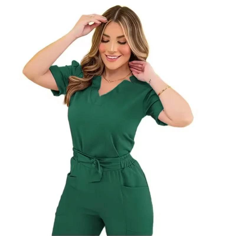 Surgical Uniforms Woman Nursing Enfermeria Sets Top Pant Articles Medical Uniform Scrub Clinical Beauty Salon Spa hospital Suits - Empire P.E