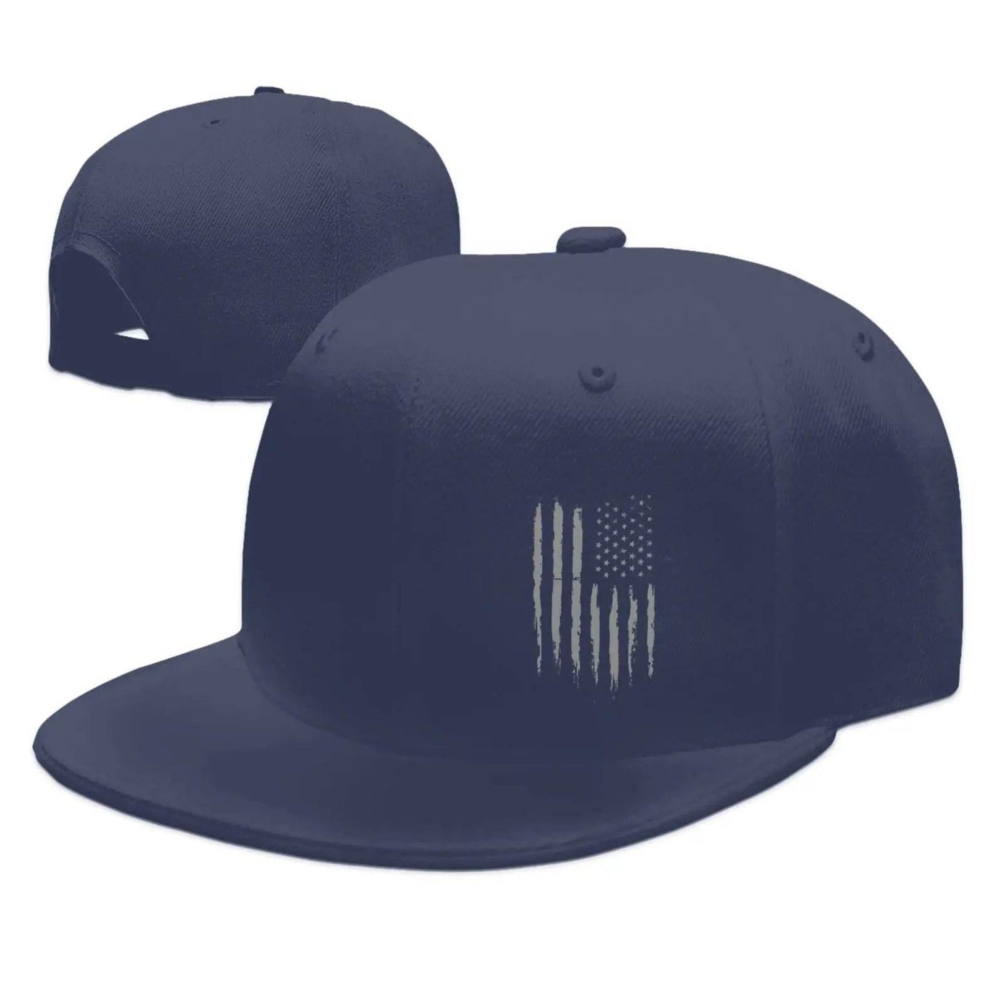 Vintage Black American Flag Snapback Hats for Men Baseball Cap Adjustable Flat Bill Trucker Dad Gift,Husband,Boy Friend - Empire P.E