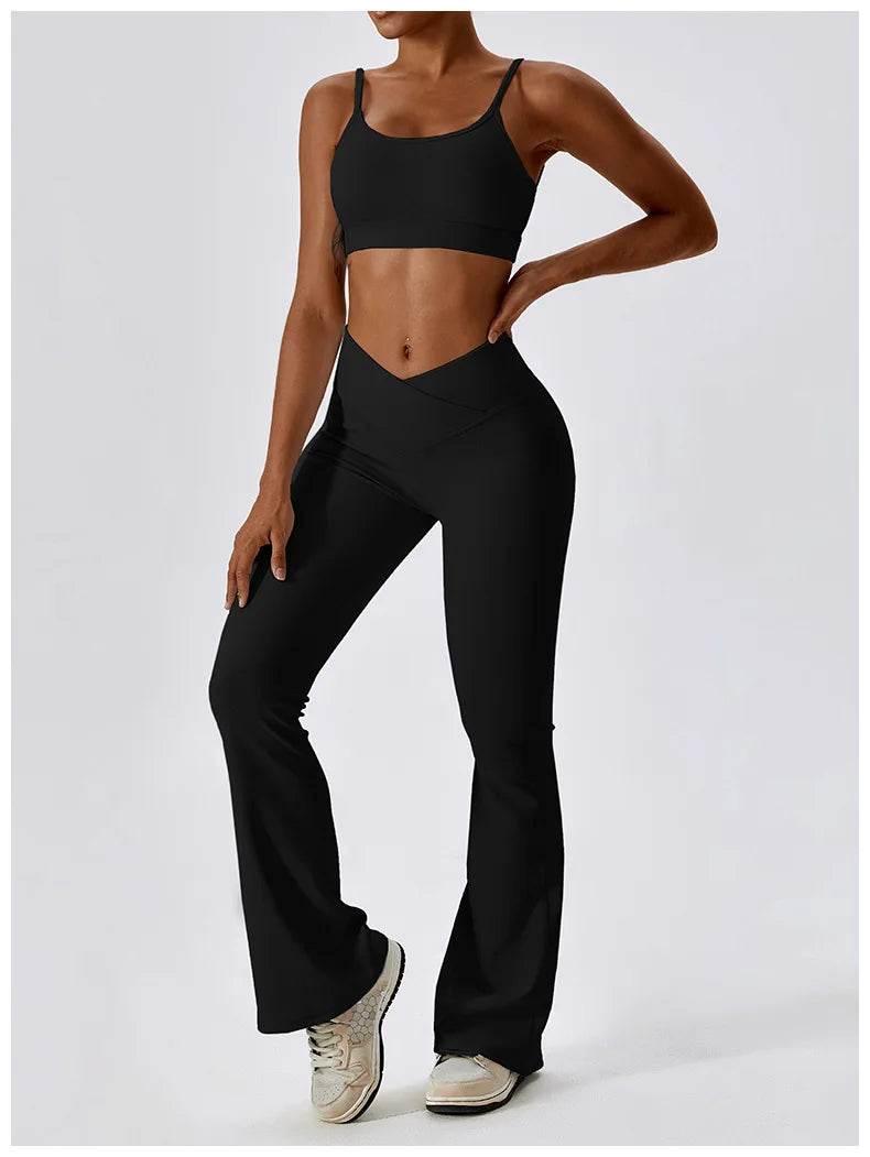 2PCS Seamless Yoga Set Gym Clothes Sportswear Yoga Suits For Women Fitness Rib Tracksuits Sports Bra Gym Leggings Sports Suits - Empire P.E
