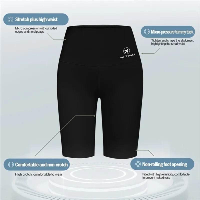 Sports Short Leggings Gym Fitness Push Up Shorts Women Yoga Slim Fit Half Pants Elastic High Waist Summer Thin Workout Tights - Empire P.E