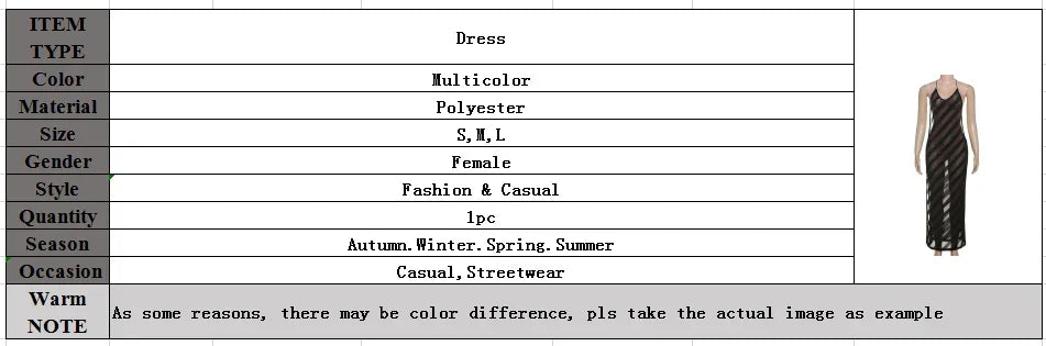 Mesh See Through Sexy Halter Split Dress - Empire P.E