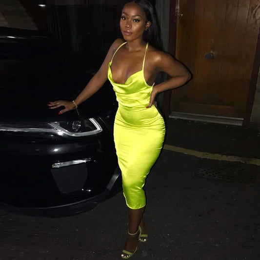 Long Midi Dress Backless Elegant Outfit - Empire P.E