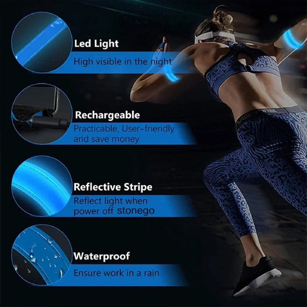 Armband LED Light USB Rechargeable Safety Belt
