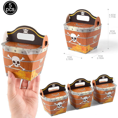 Pirate Party Decorations Dinner Plates Dessert Plates Cups Napkins Pirate Birthday Party Supplies for Kids Boys and Girls Party - Empire P.E