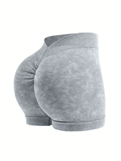 Women's Washed Yoga Shorts Fitness