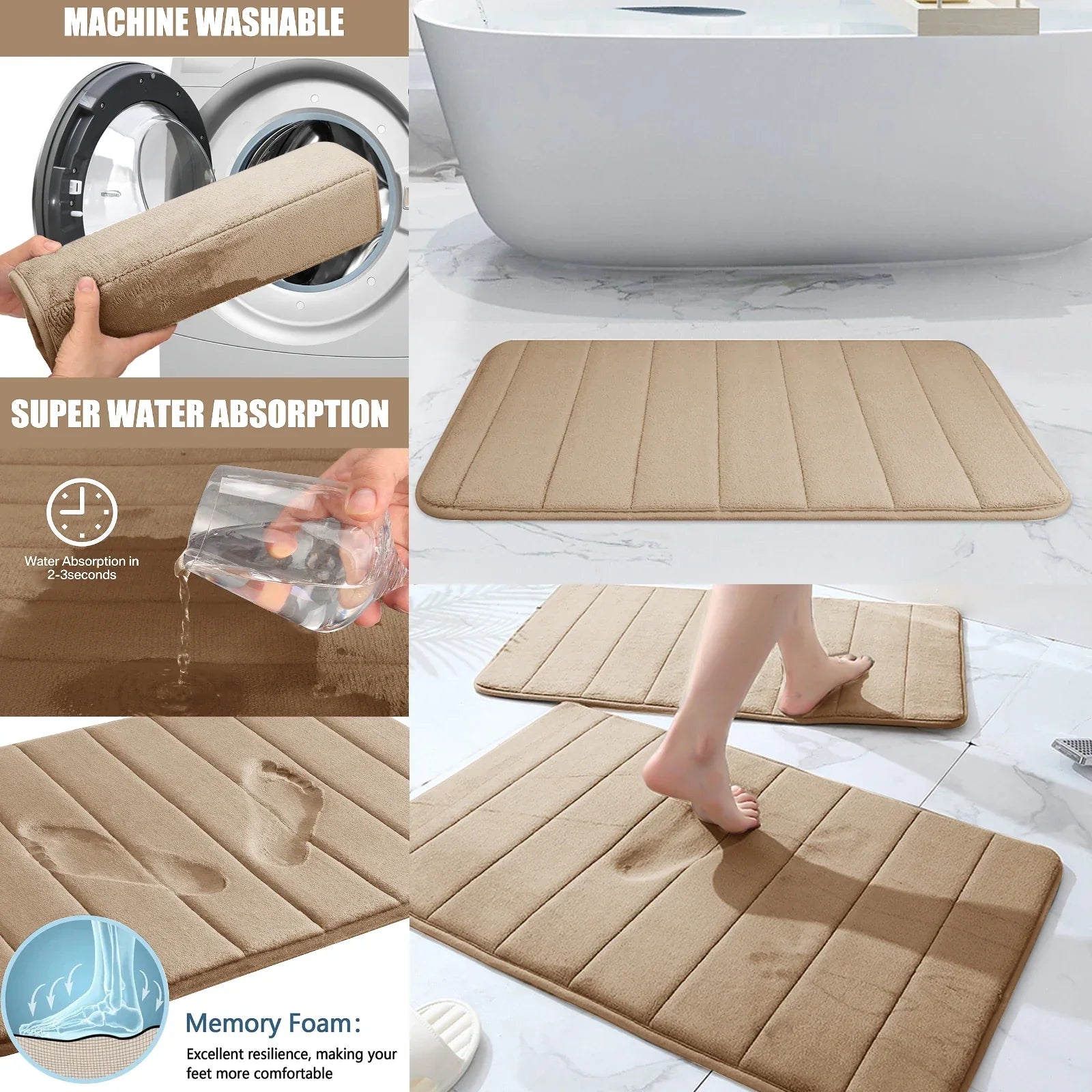 Super Absorbent Bath Mat Memory Foam - Empire P.E